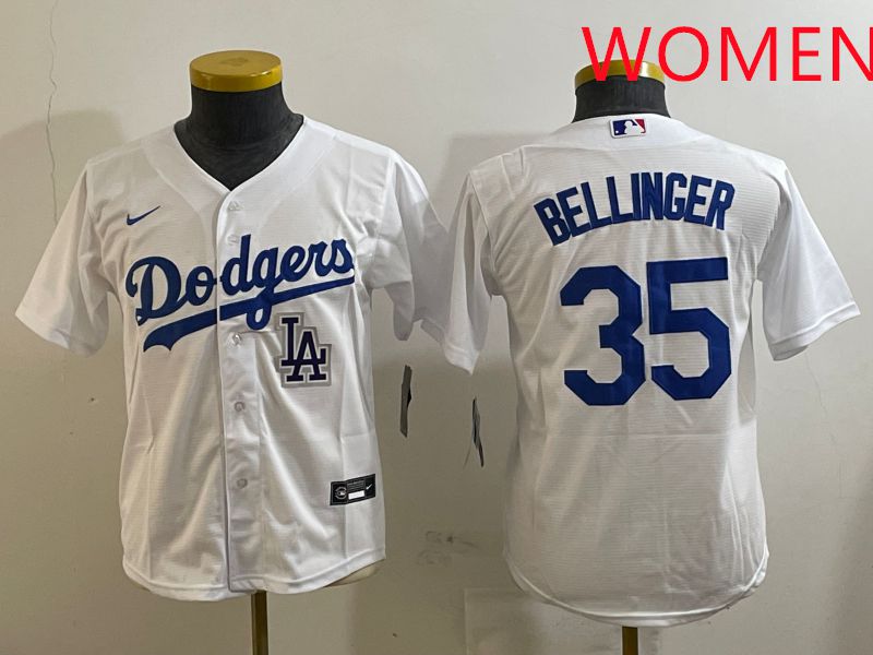 Women Los Angeles Dodgers #35 Bellinger White Game 2025 Nike MLB Jersey style 2->women mlb jersey->Women Jersey